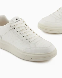 Armani Exchange - Sneakers with allover logo, Man, White, Size: