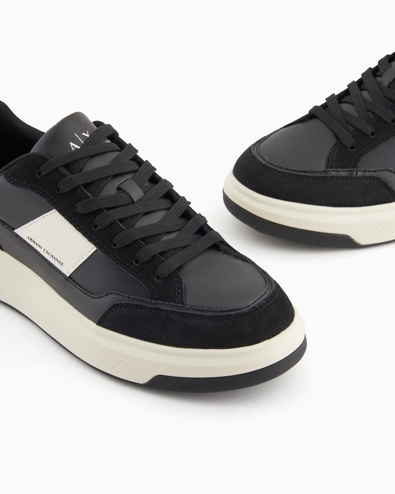 Armani Exchange - Sneakers with contrasting inserts, Man, White, Size: