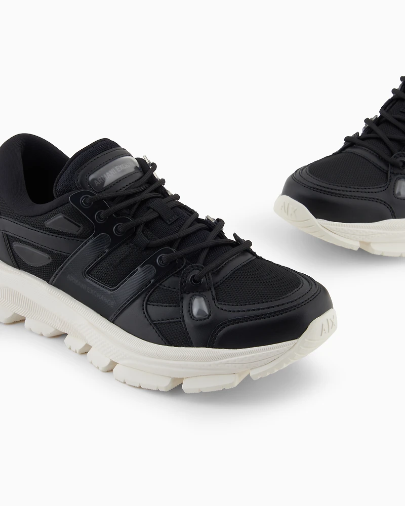 Armani Exchange - Sneakers with contrasting details, Man, Black, Size: