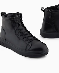 Armani Exchange - High sneakers with platform sole, Man, Black, Size: