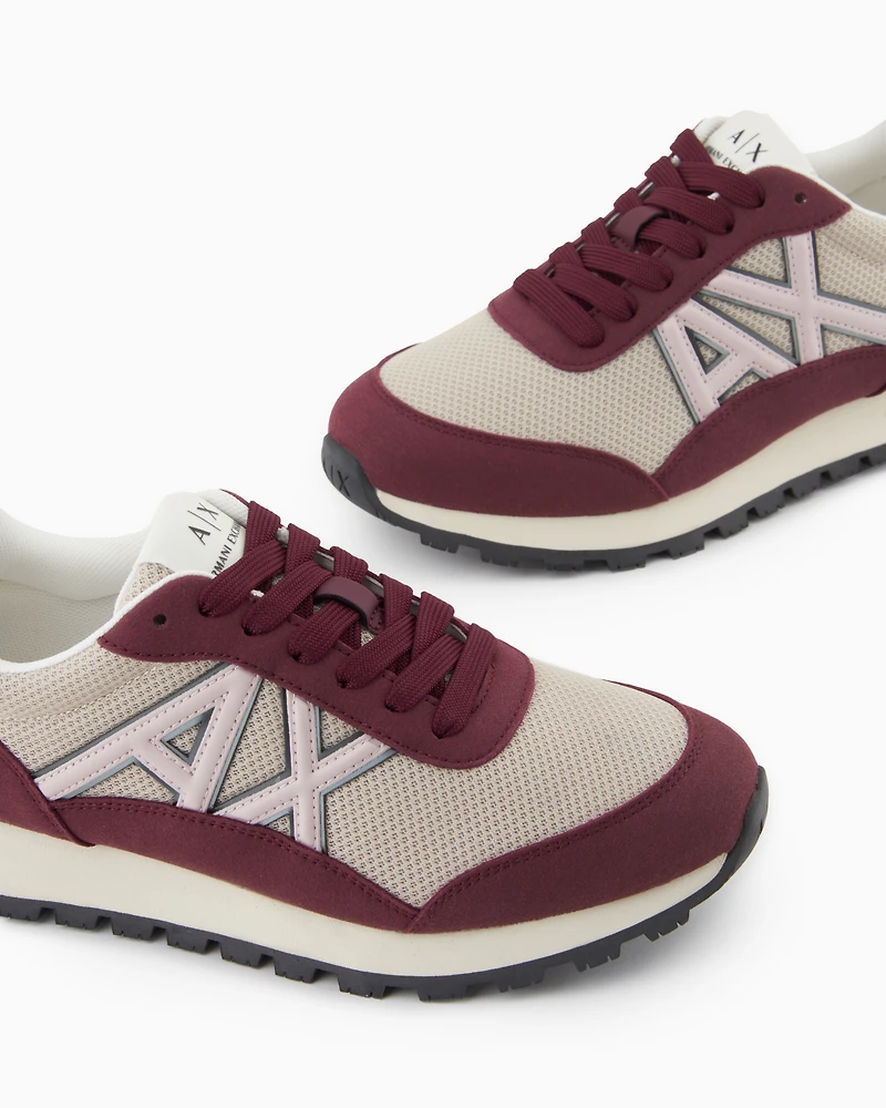 Armani Exchange - Sneakers, Woman, Burgundy, Size: