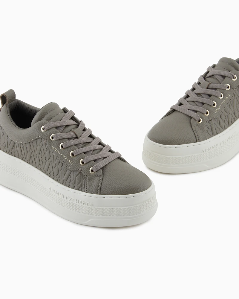 Platform sneakers with geometric texture