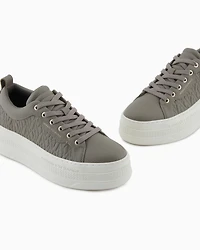 Platform sneakers with geometric texture