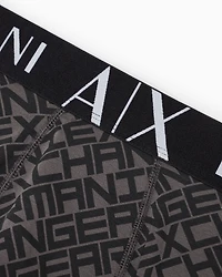 Stretch fabric boxer shorts with allover logo