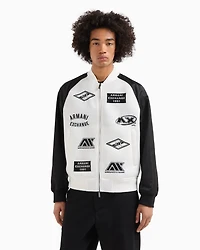 Bomber jacket with logo patches