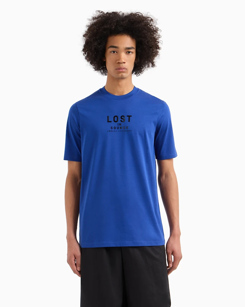 Armani Exchange - Lost in sound slim fit t-shirt, Man, Blue, Size: M