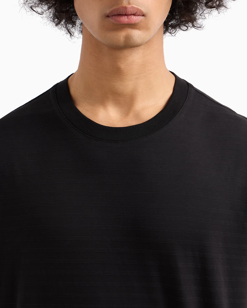 Regular fit mercerised cotton T-shirt