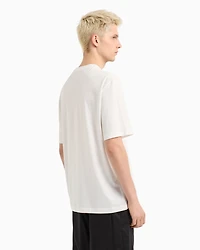Armani Exchange -  Regular fit palm tree print t-shirt, Man, White, Size: