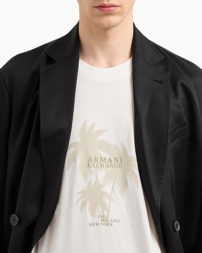 Regular fit palm tree print t-shirt