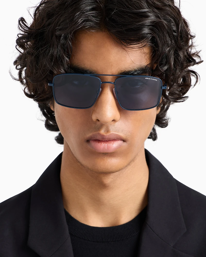 Armani Exchange - Men’s aviator sunglasses, Man, Blue, Size: 57L