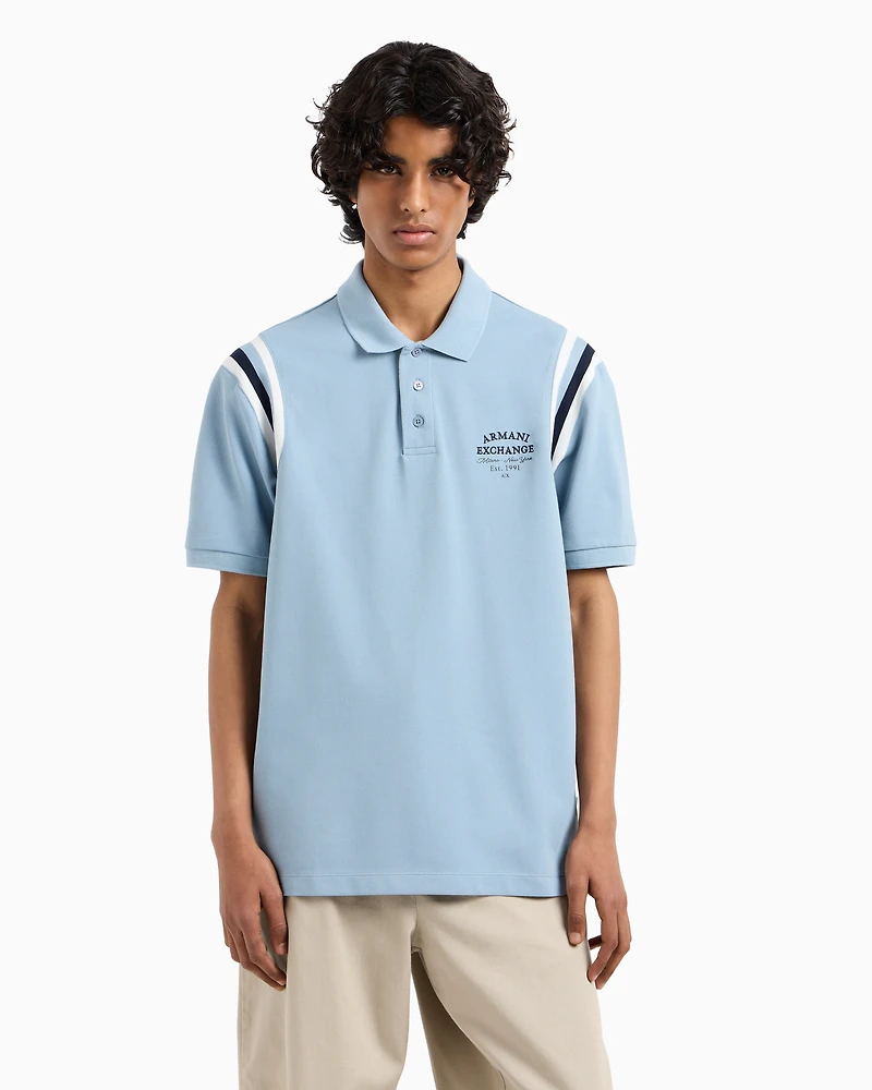 Regular fit polo with contrasting stripes