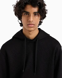 Tonal Embossed Hoodie Sweatshirt