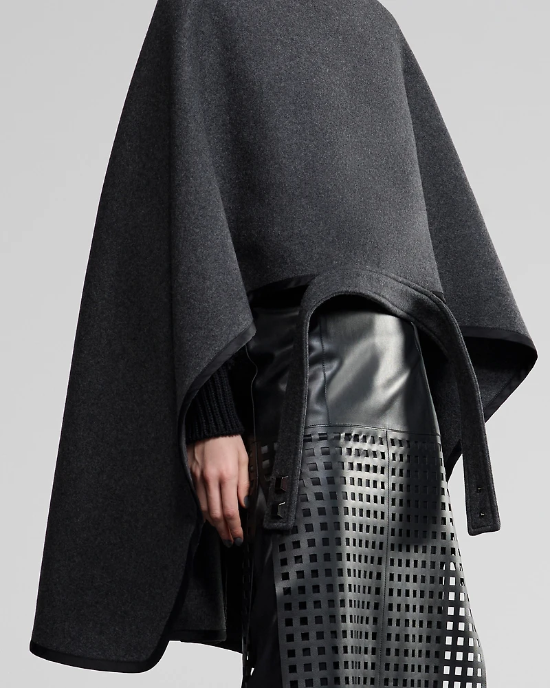 Emporio Armani - Polygon capsule collection wool cloth cape, Woman, Grey, Size: