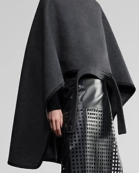Emporio Armani - Polygon capsule collection wool cloth cape, Woman, Grey, Size: