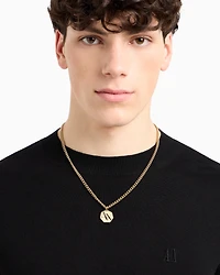 Armani Exchange -  Gold-Tone Stainless Steel Pendant Necklace, Man, Multicoloured, Size: TU