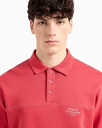 Bonded stretch polo sweatshirt