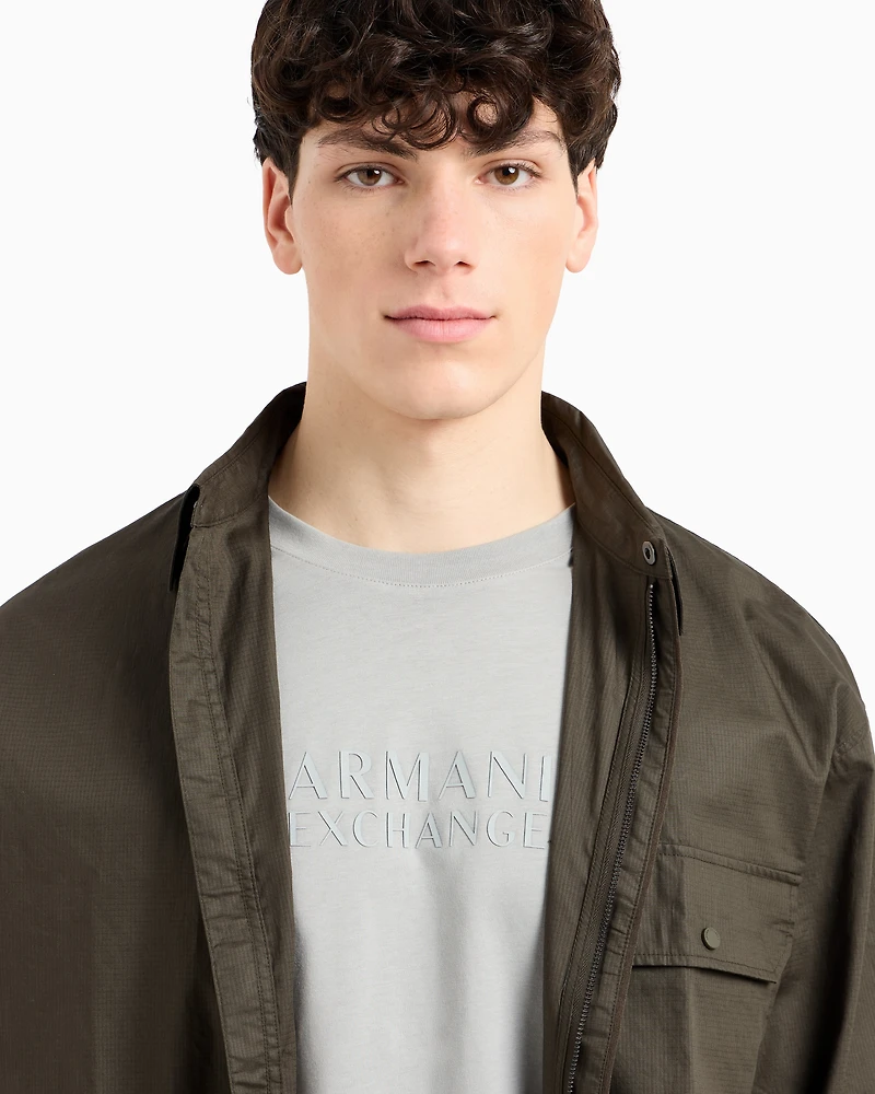 Armani Exchange - Regular fit T-shirt with ASV logo, Man, Grey, Size: