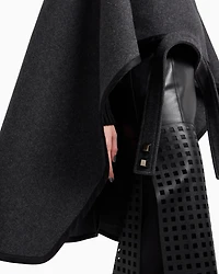 Emporio Armani - Polygon capsule collection wool cloth cape, Woman, Grey, Size: