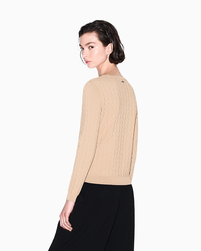 Sweater with allover jacquard logo