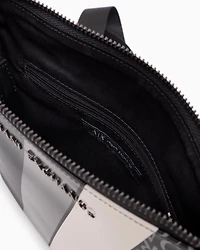 Monogram and Stripe Flat Shoulder Bag