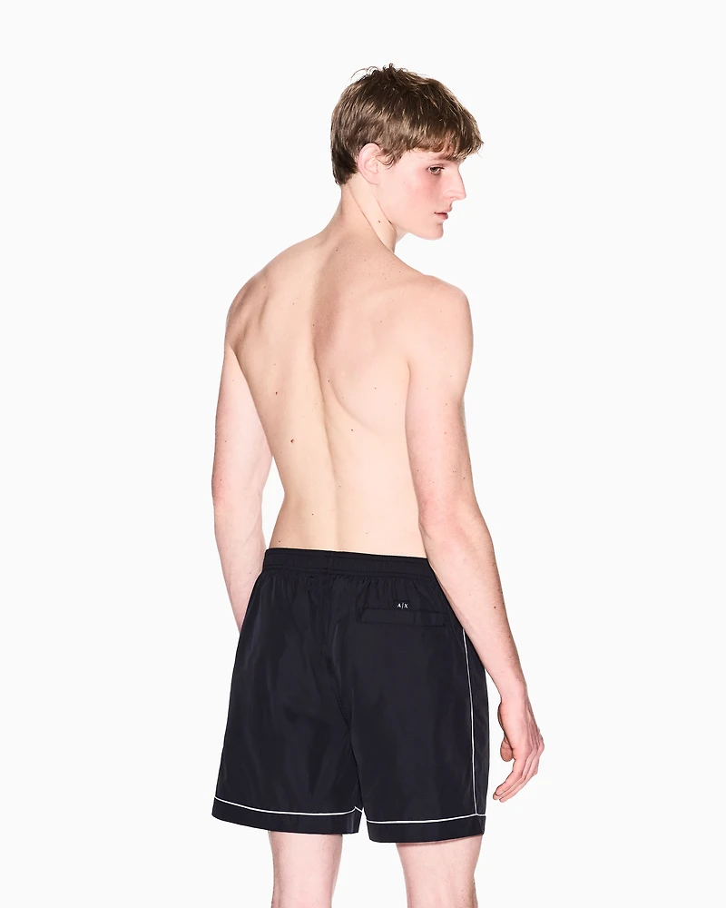 Armani Exchange - Boxer costume with contrasting profiles, Man, Navy Blue, Size: