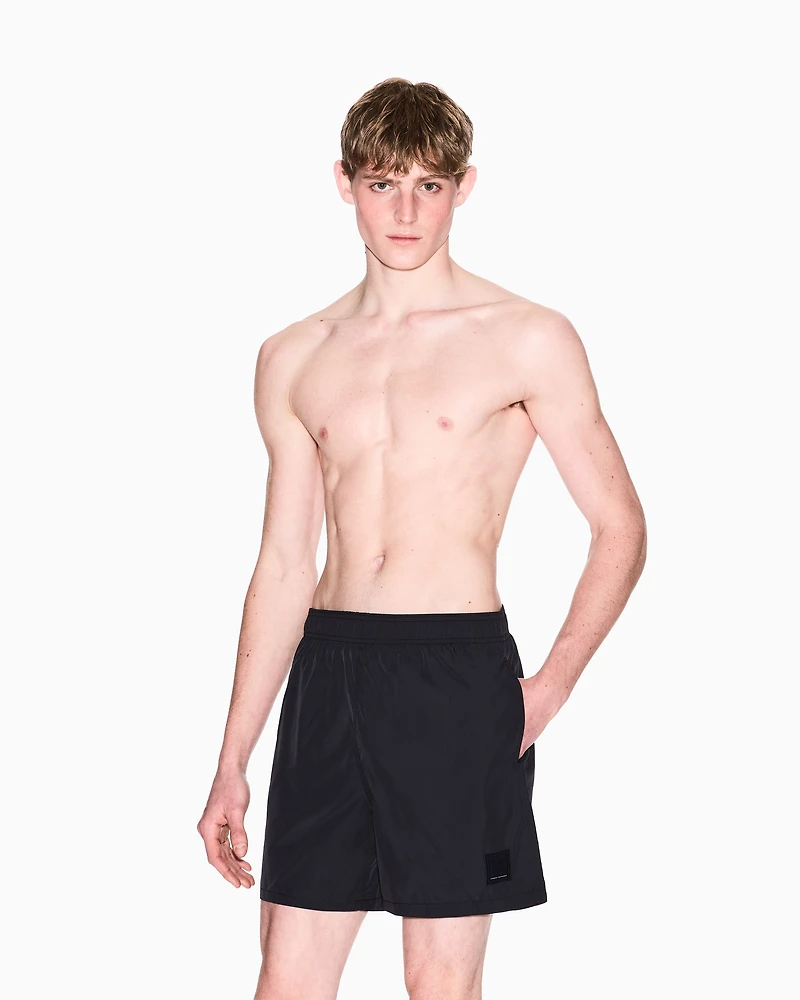 Armani Exchange - ICON PROJECT BOXER SWIM TRUNKS, Man, Black, Size: