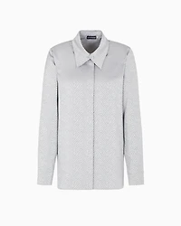 Emporio Armani - Shirt with chevron motif print, Woman, Grey, Size: