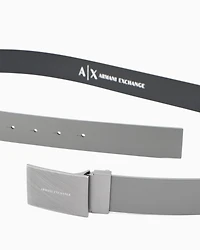Leather belt with plaque