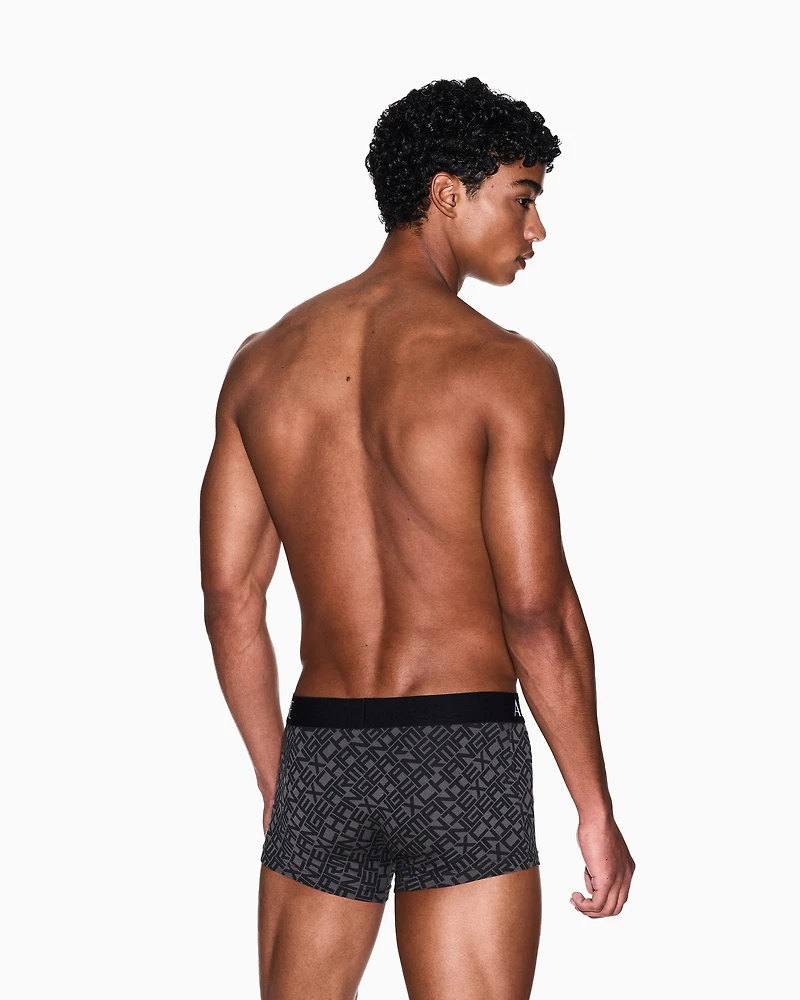 Stretch fabric boxer shorts with allover logo
