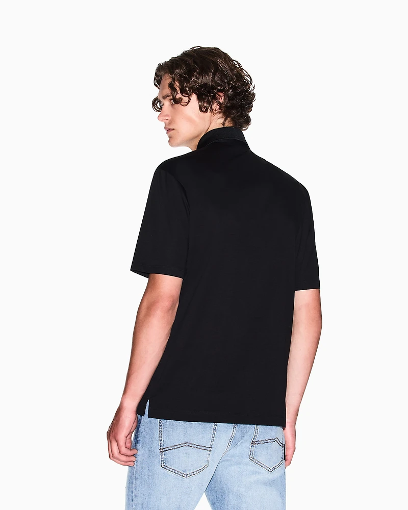 Regular fit mercerised cotton polo