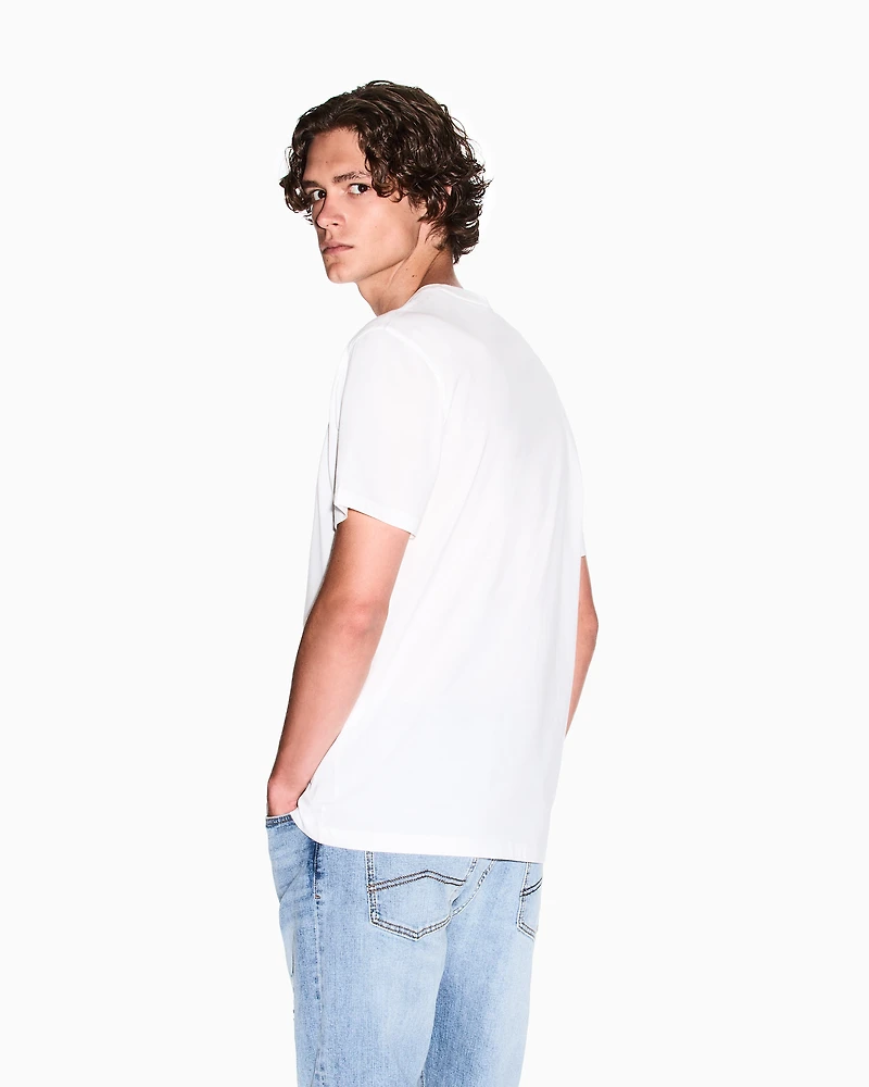 Regular fit mercerised cotton T-shirt