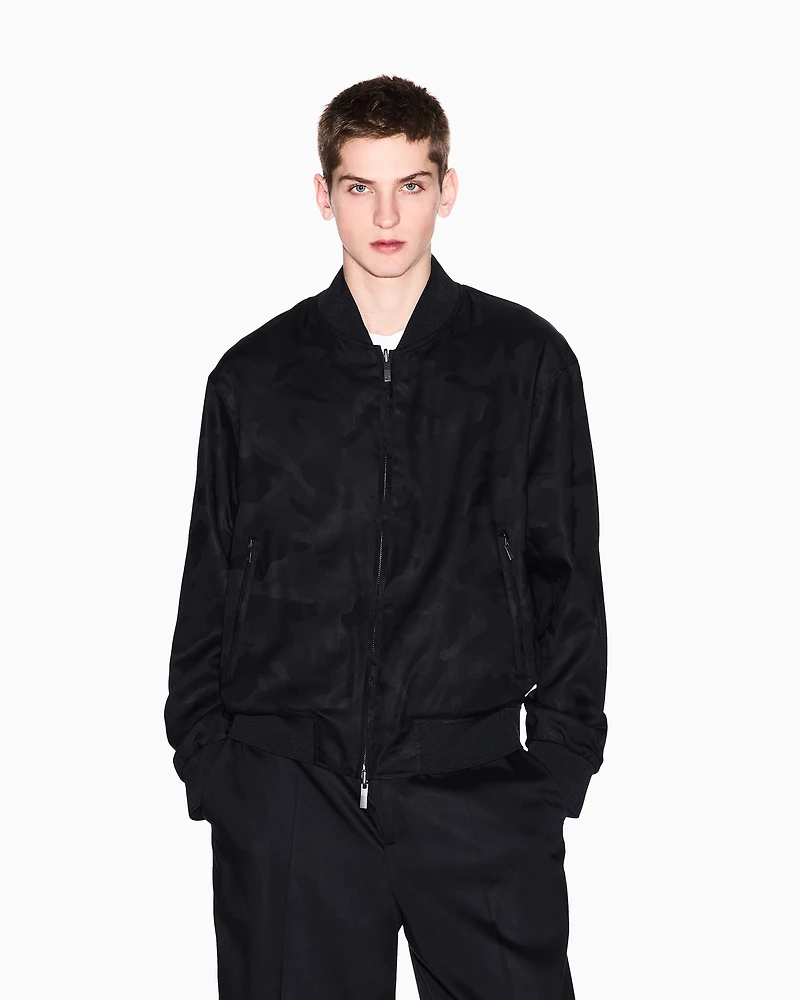 Lyocell bomber jacket with zip