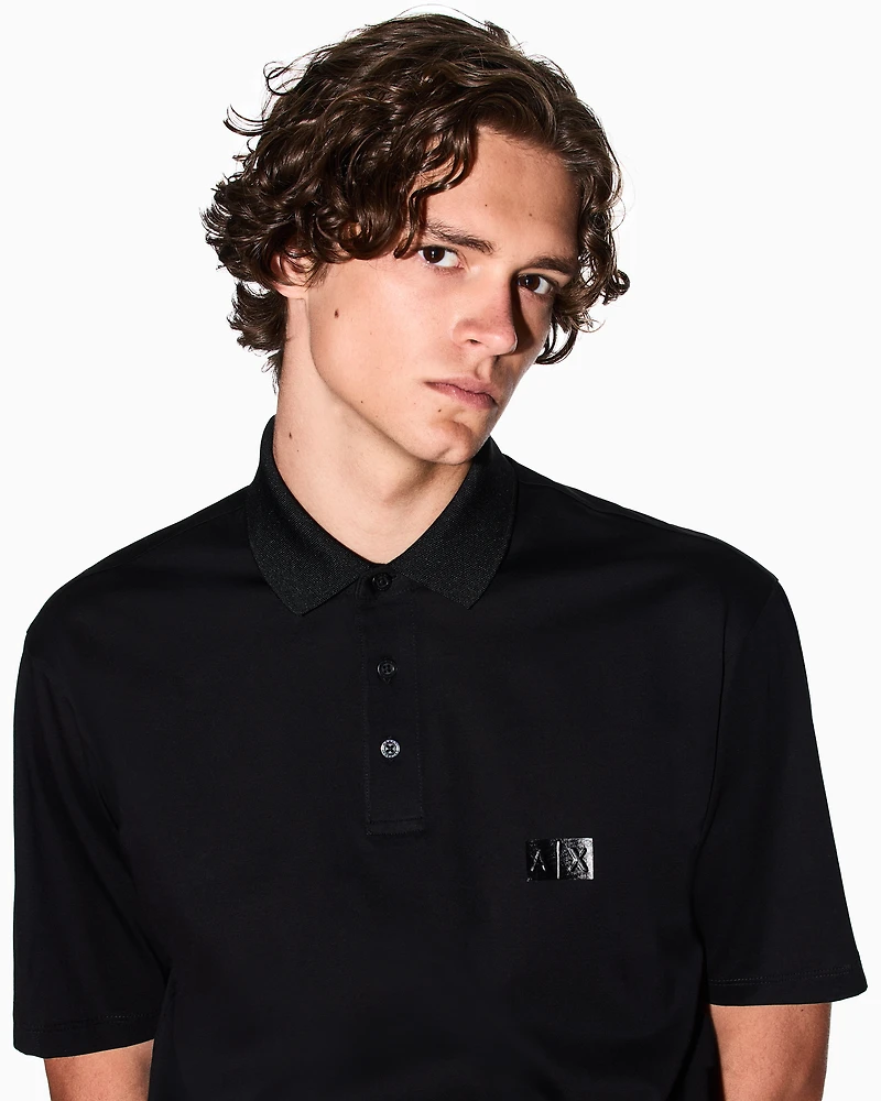 Regular fit mercerised cotton polo