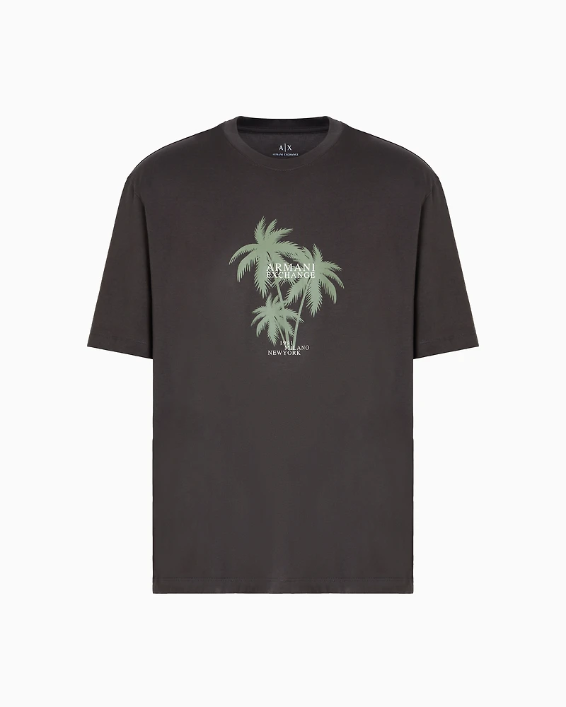 Regular fit palm tree print t-shirt
