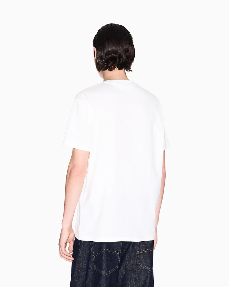 Armani Exchange - Regular fit T-shirt with logo lettering, Man, White, Size: