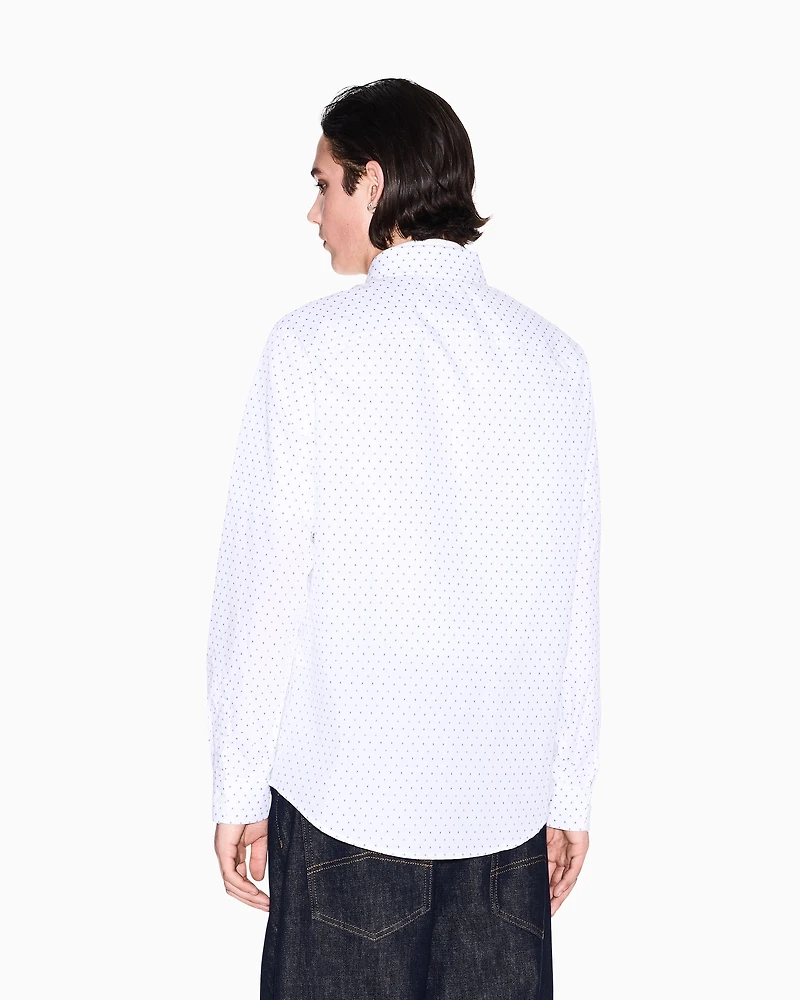 Regular fit cotton jacquard shirt