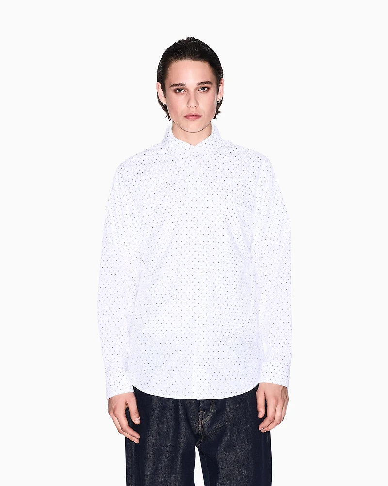 Regular fit cotton jacquard shirt