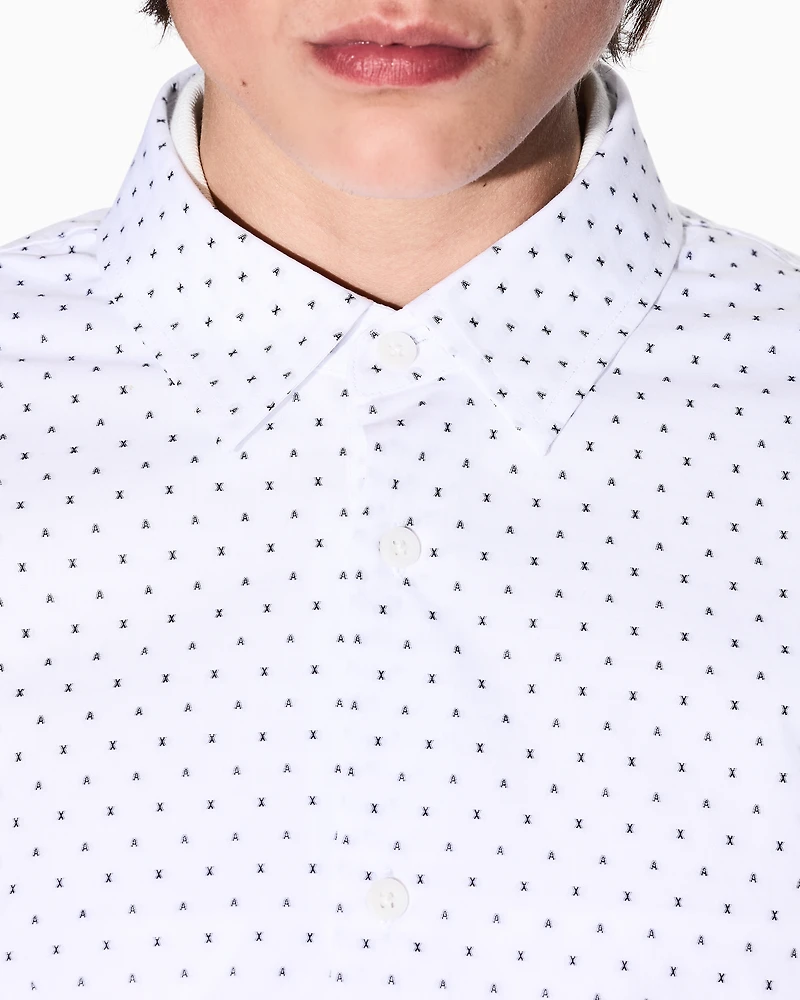 Regular fit cotton jacquard shirt