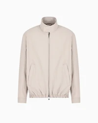 Emporio Armani - Nylon seersucker blouson, Man, Grey, Size: