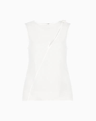 Emporio Armani - Icon top silk double georgette, Woman, White, Size: