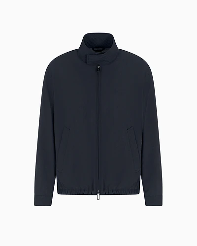Emporio Armani - Nylon seersucker blouson, Man, Navy Blue, Size: