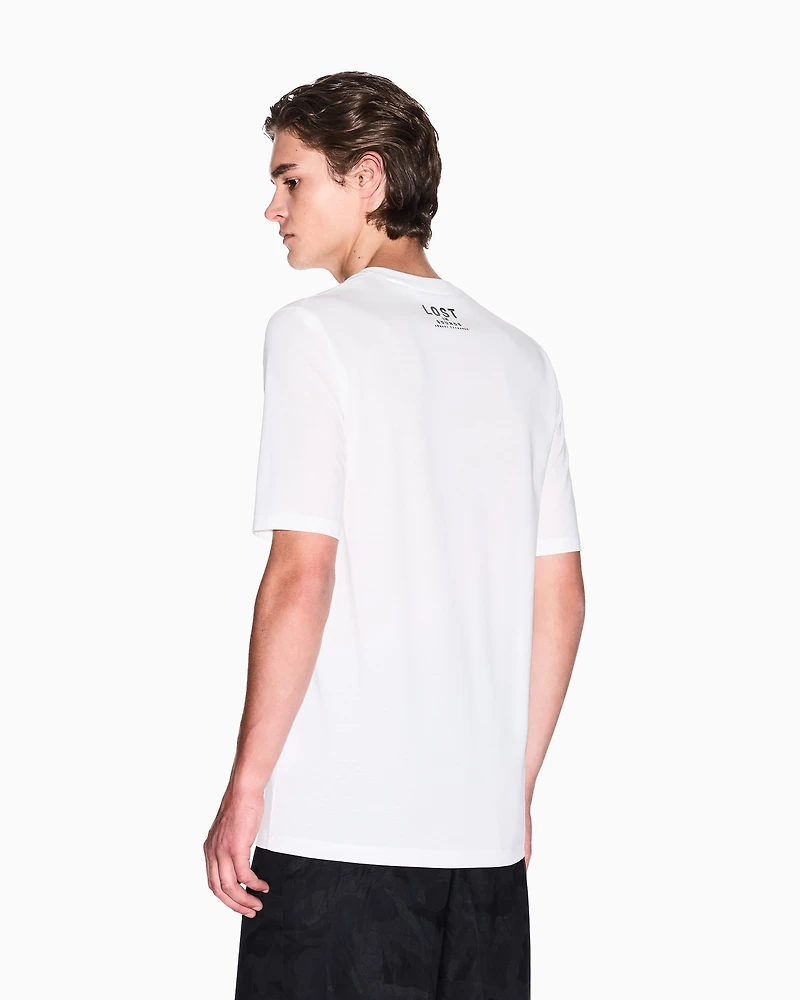 Armani Exchange - Slim fit T-shirt with V-neck, Man, White, Size: