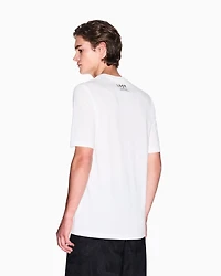 Armani Exchange - Slim fit T-shirt with V-neck, Man, White, Size: