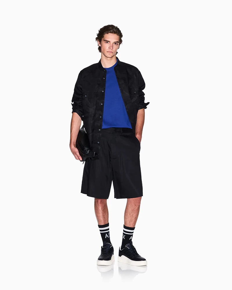 Armani Exchange - Regular fit T-shirt with print on the chest, Man, Blue, Size: