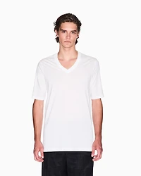 Armani Exchange - Slim fit T-shirt with V-neck, Man, White, Size: