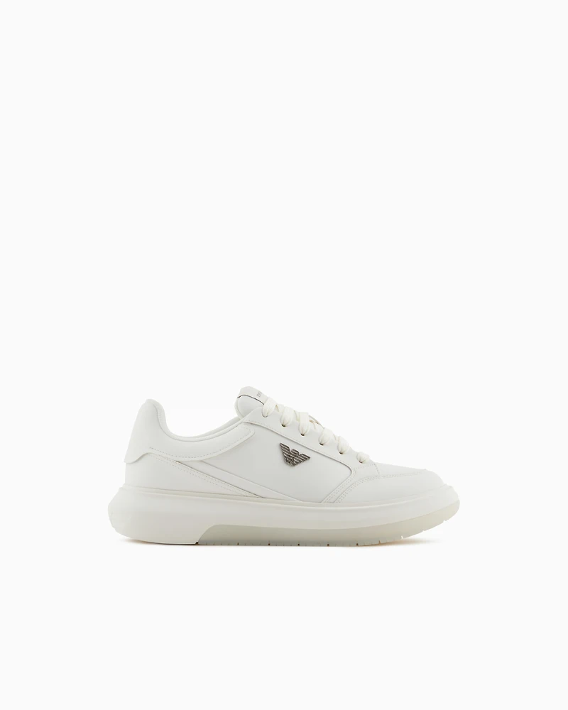 Emporio Armani - Regenerated Saffiano sneakers, Man, White, Size: