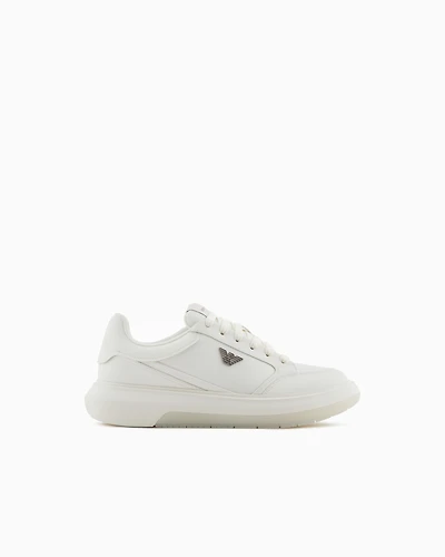 Emporio Armani - Regenerated Saffiano sneakers, Man, White, Size: