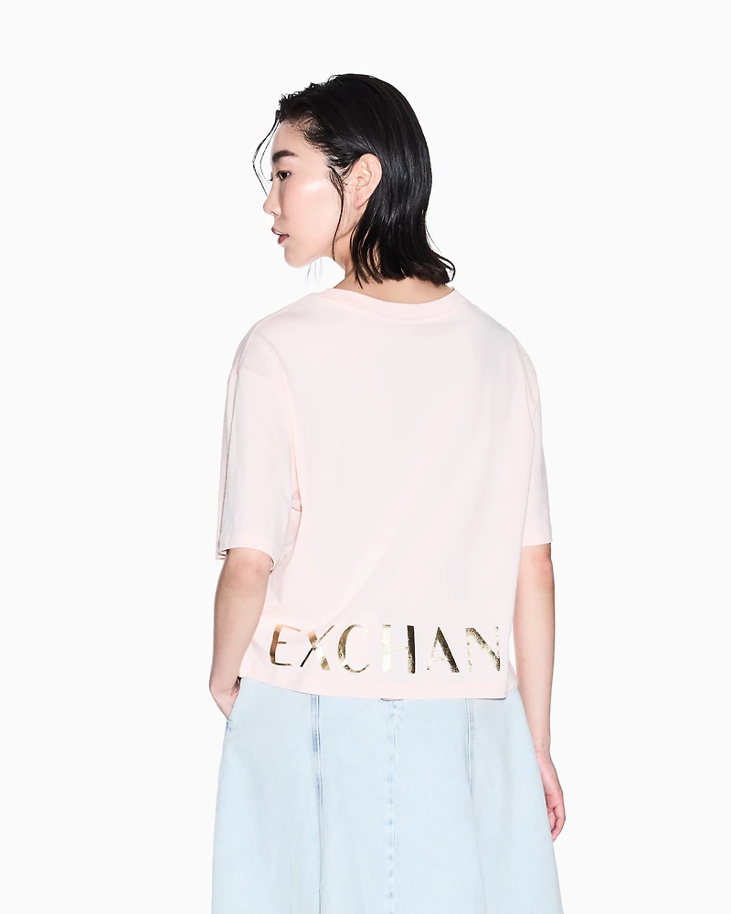 Cropped T-shirt with logo profile