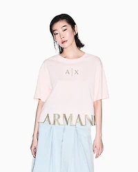 Cropped T-shirt with logo profile