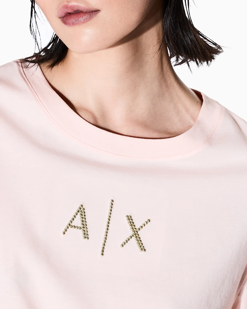 Cropped T-shirt with logo profile